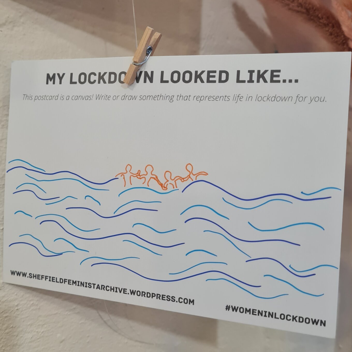 A postcard at the Women in Lockdown launch