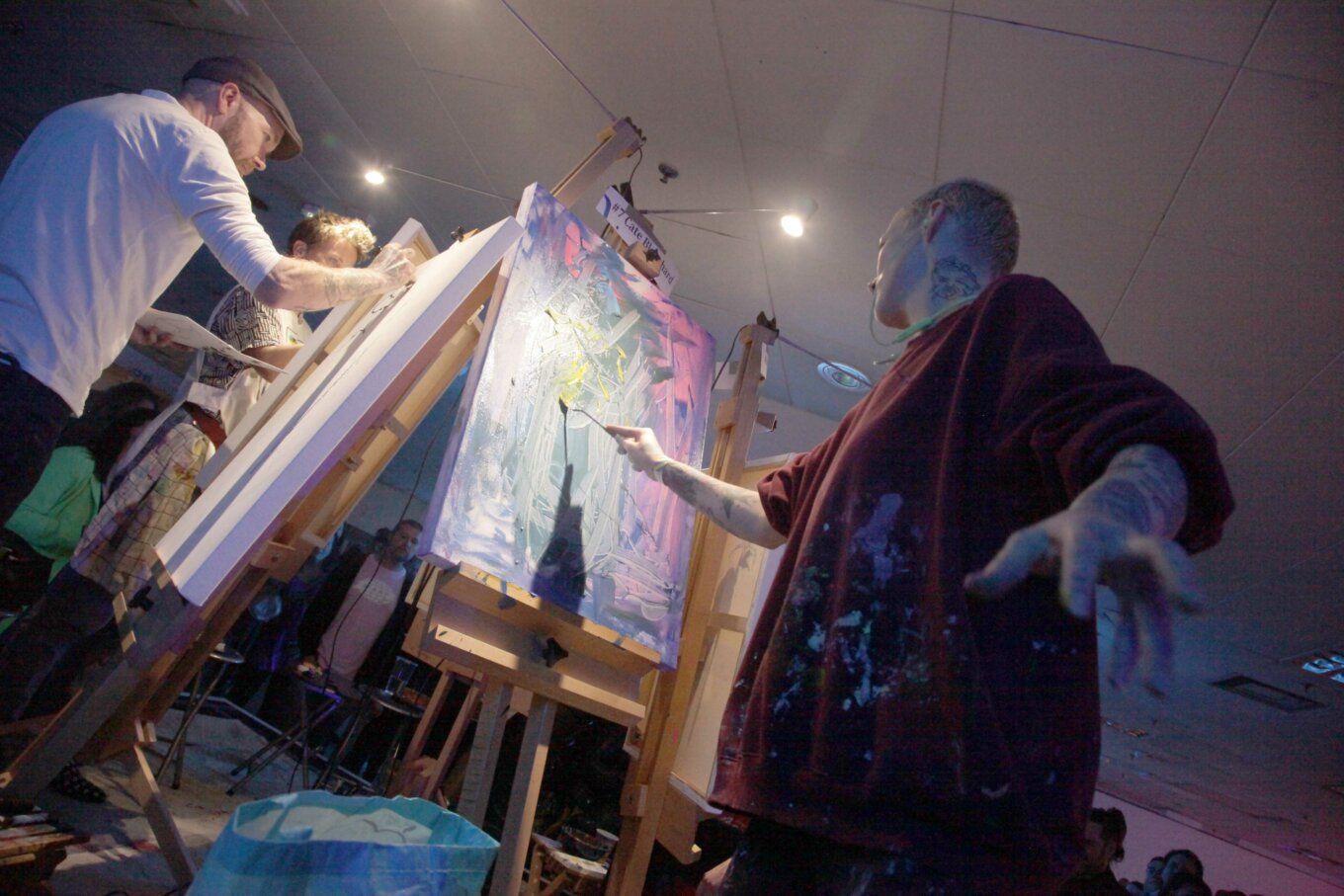Artists competing at Art Battle XX in Stockport