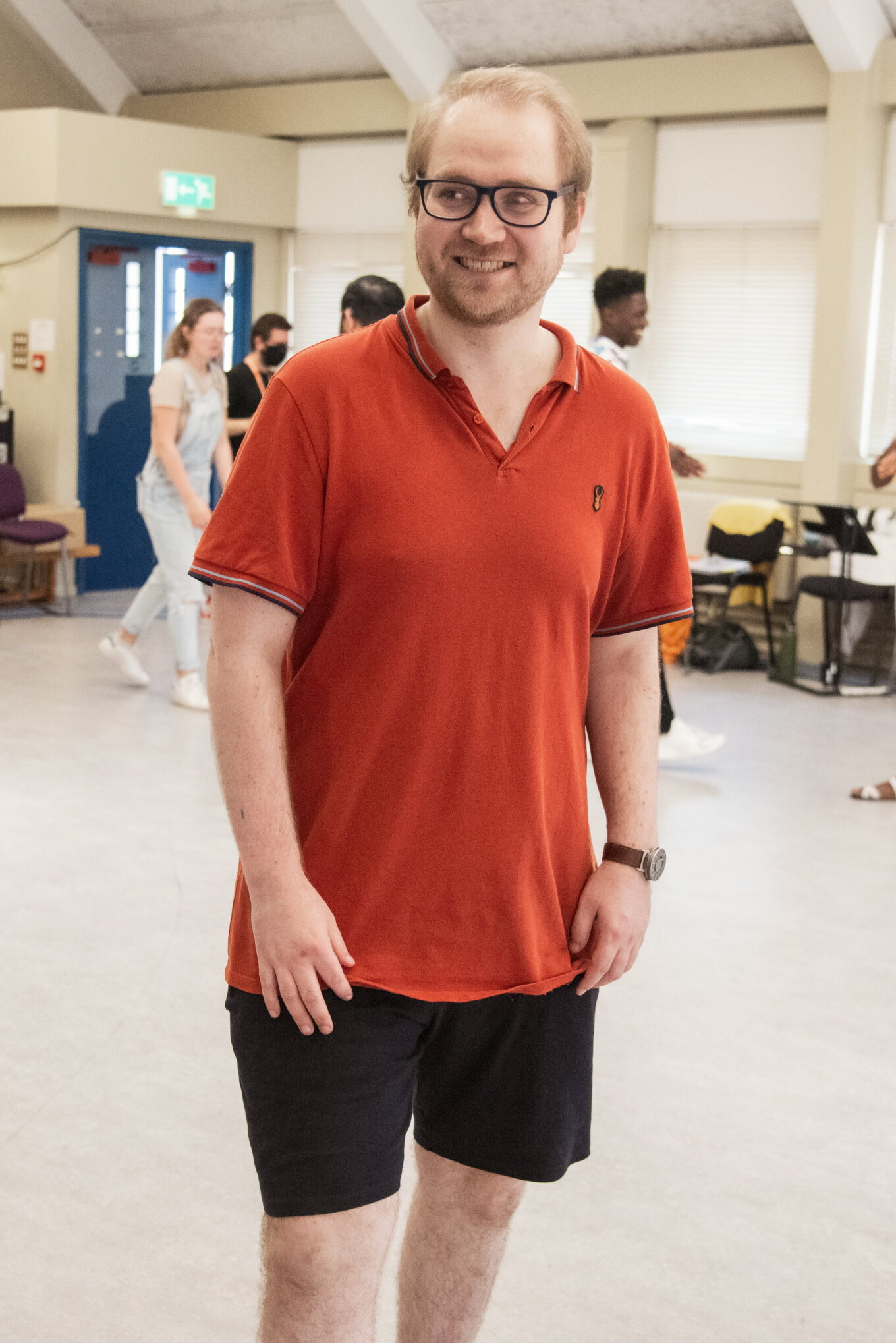 Benjamin Wilson Borachio in rehearsals for Much Ado About Nothing