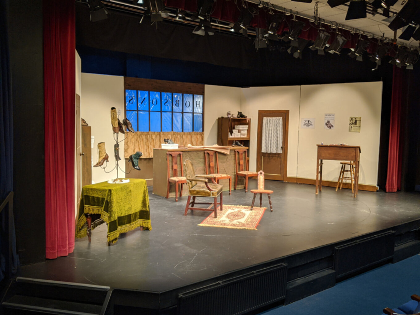 The set for Hobson's Choice at Ramsbottom Theatre