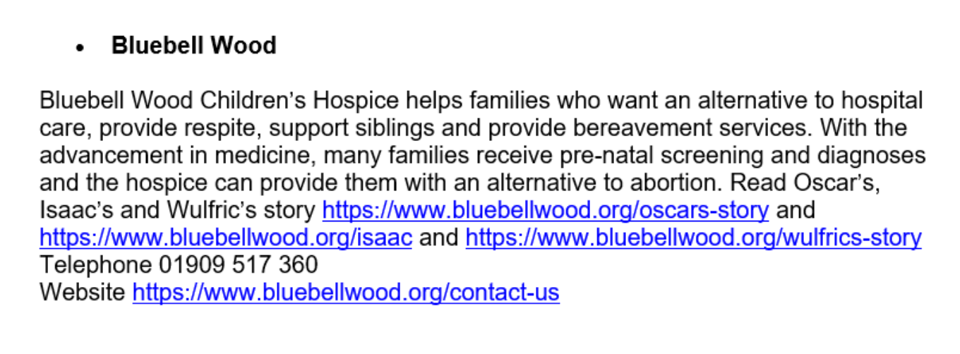 A recommendation from 40 Days for Life about Bluebell Wood