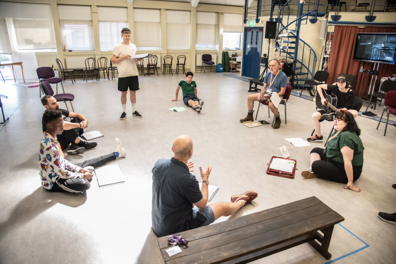 The Company in rehearsals for Much Ado About Nothing