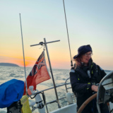 Nell Stockton at the helm