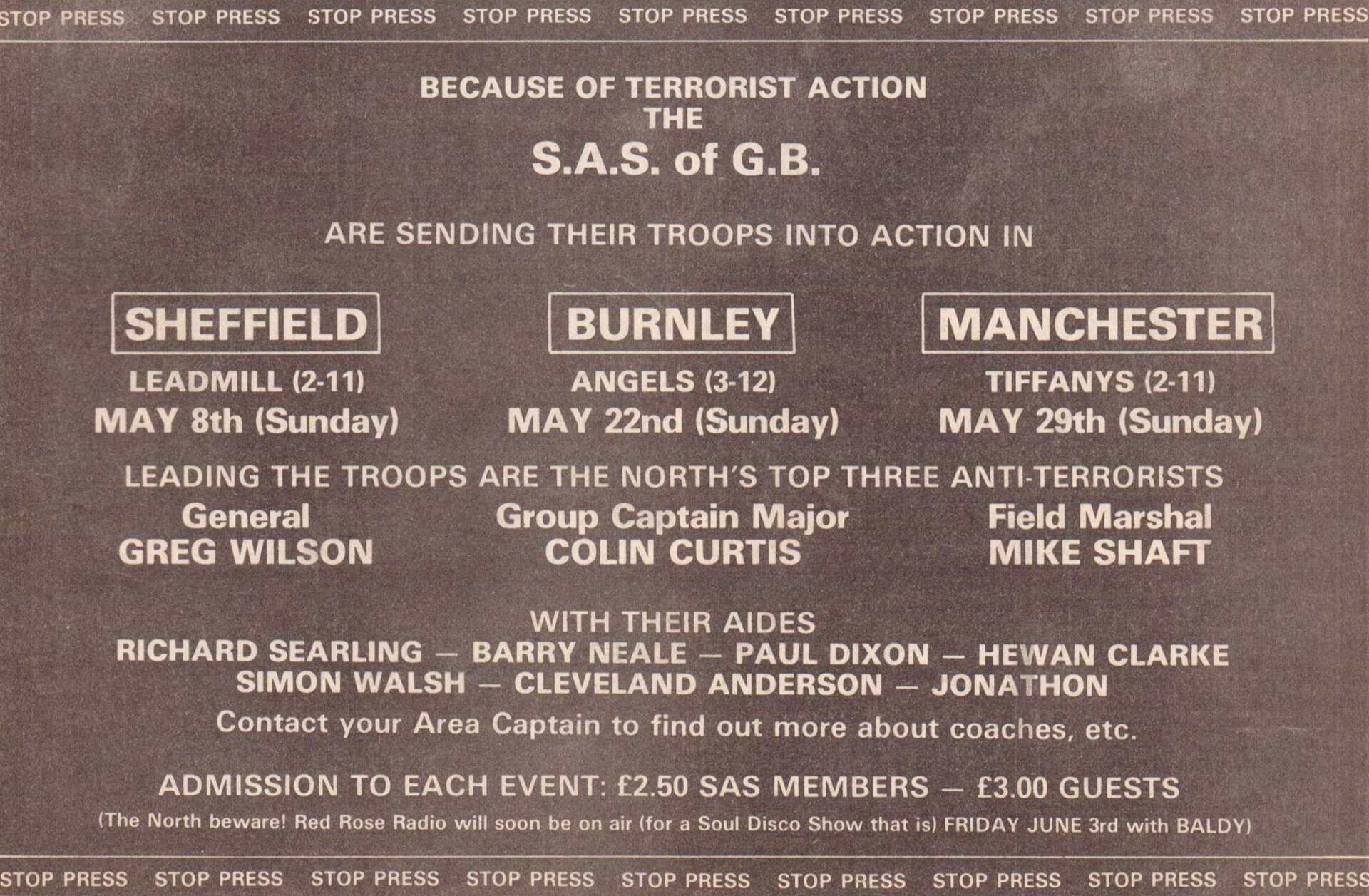 S A S Of G B All Dayers May 1983