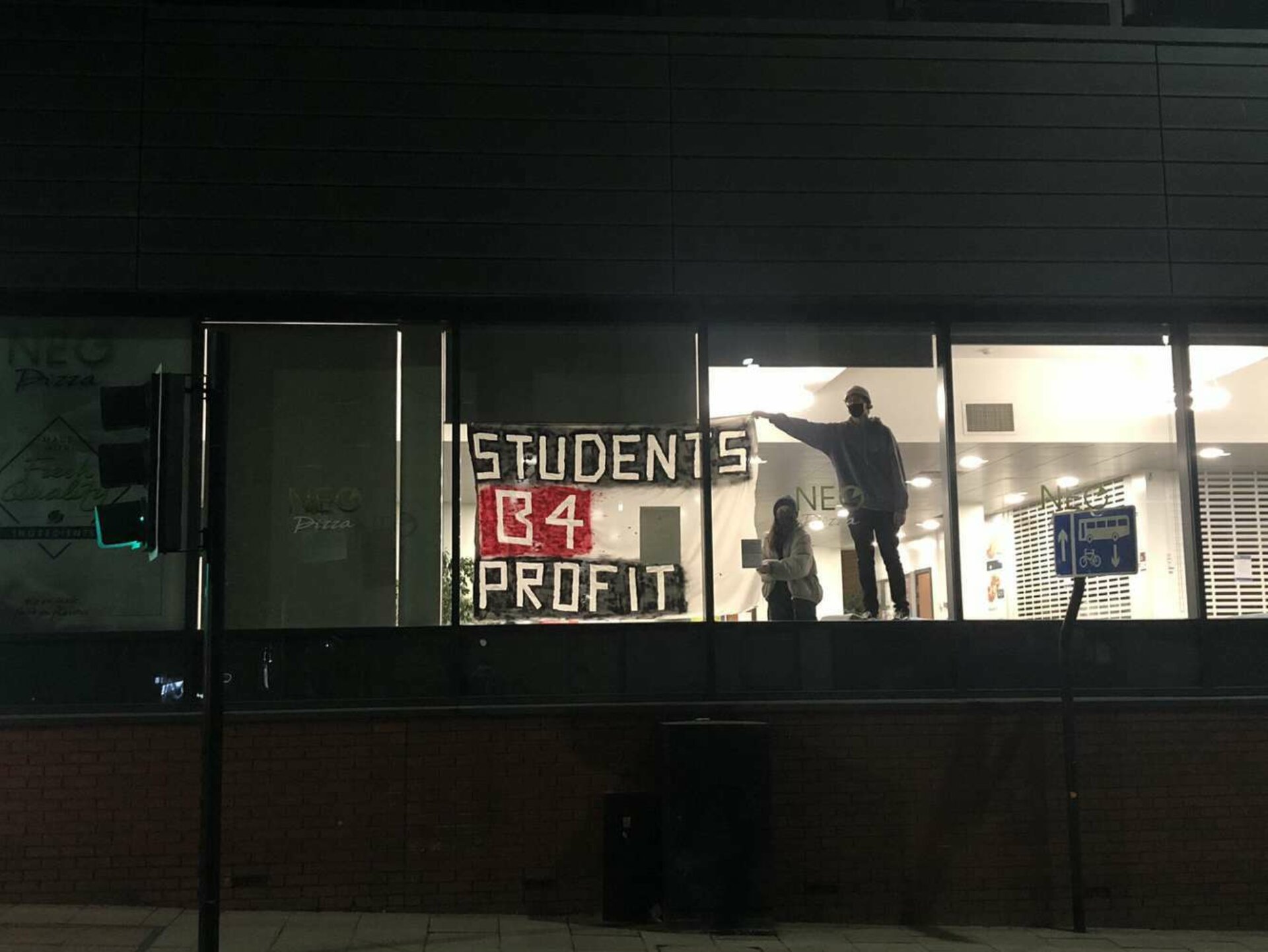 Sheffield Hallam Cantor building student occupation 6