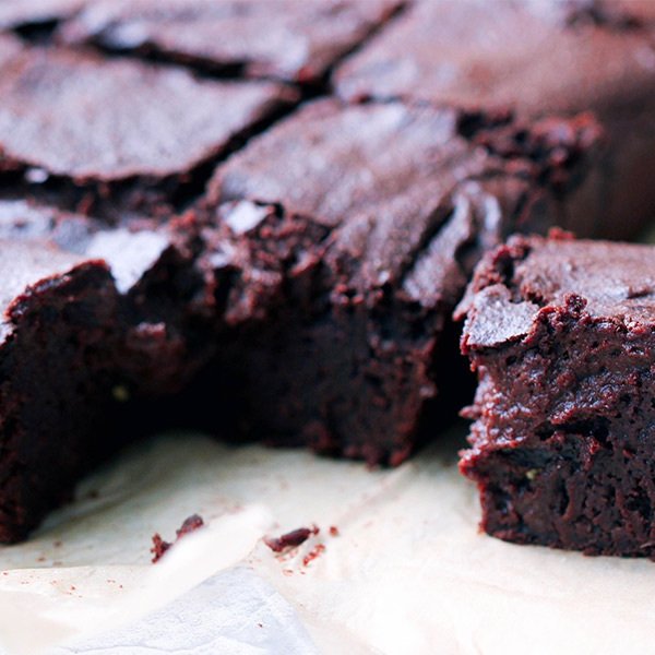 Chocolate Chunk Brownies: Recipe by Jordan Leitch (VG, GF)