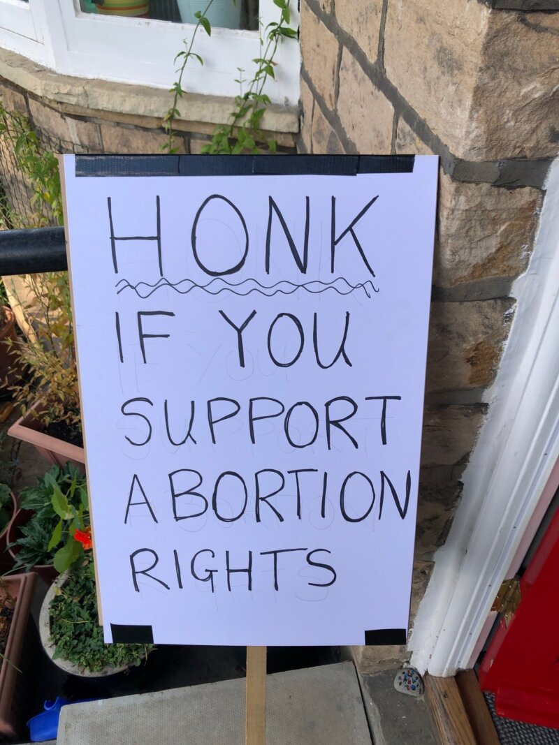 HONK if you support abortion rights sign